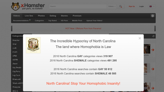 Porn Site xHamster is Protesting North Carolina's Anti-LGBT Bill Beautifully